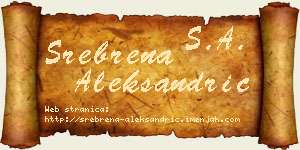 Srebrena Aleksandrić vizit kartica